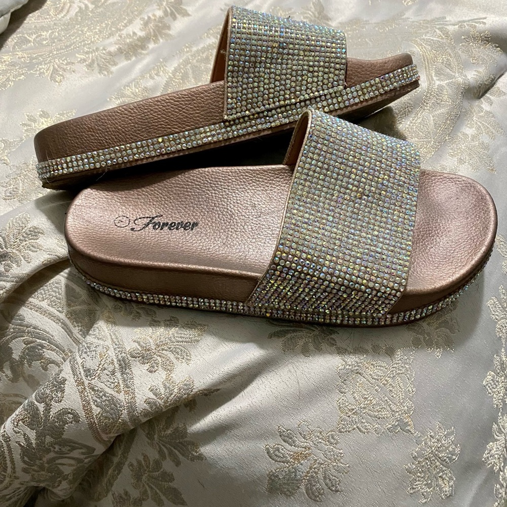 Glittery Rhinestone Sandals - Picture 2 of 4